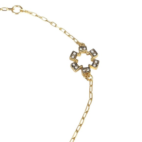 NWT Tory Burch KIRA GOLD PAVE Clover Bracelet w Dust Cover Rt $168 - Picture 4 of 5